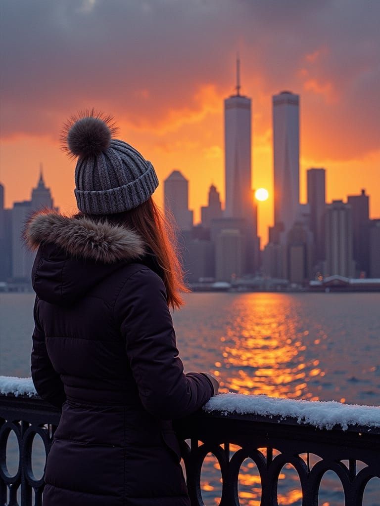 New York City Skyline at Twilight, Cityscape Art