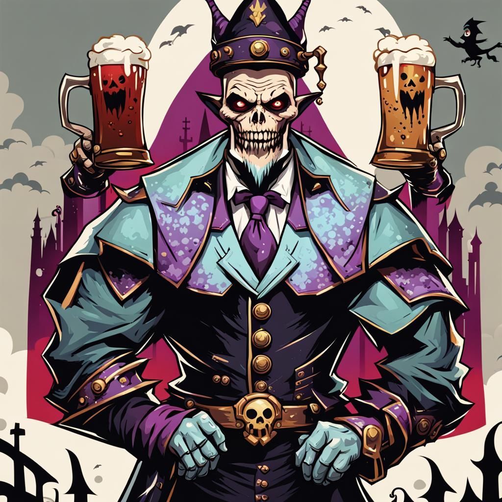 Gothic Retro MMO Character with Jester Hat