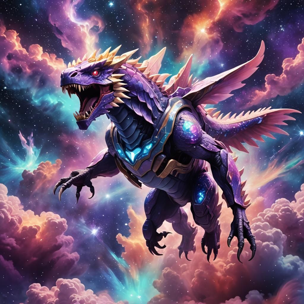 Palkia in Nebula as Psychedelic Visionary Art