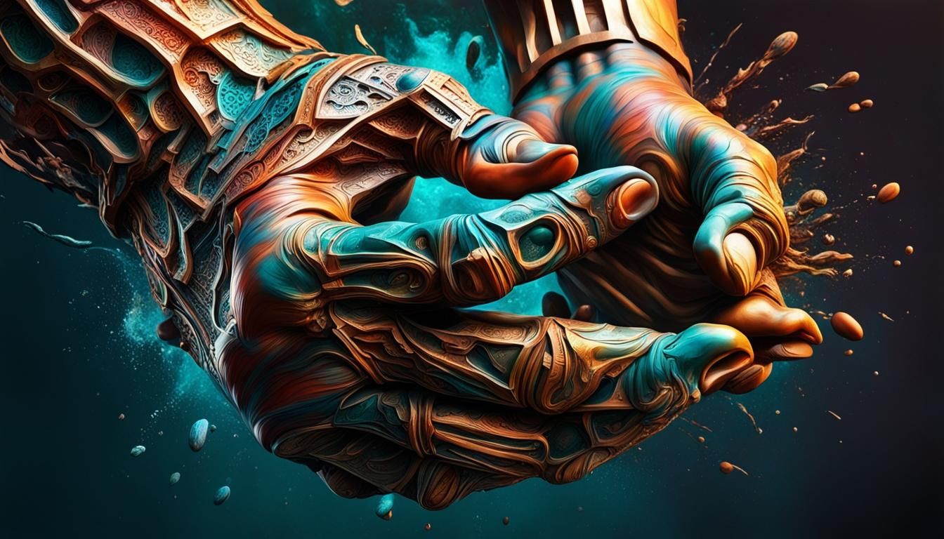 God's Hands Sculpting First Human: Hyperrealistic Art