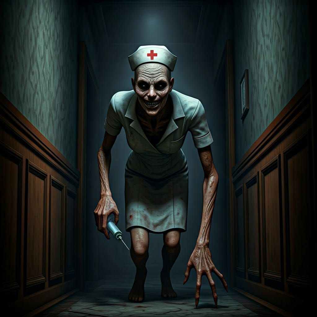 Eldritch Abomination in Silent Hill Style with Grotesque Nur...