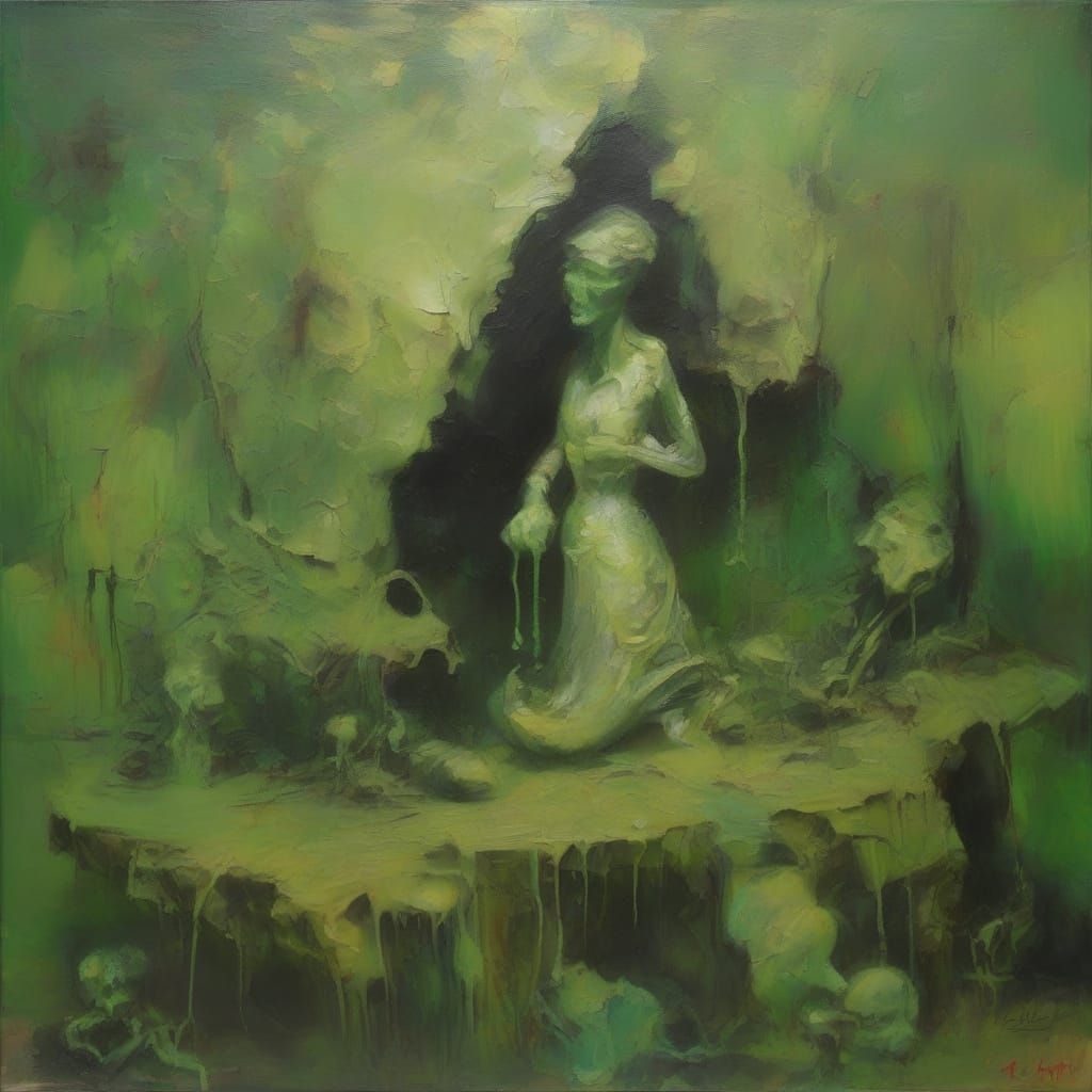 Avant-Garde Leprechauns Emerge From A Well Painting