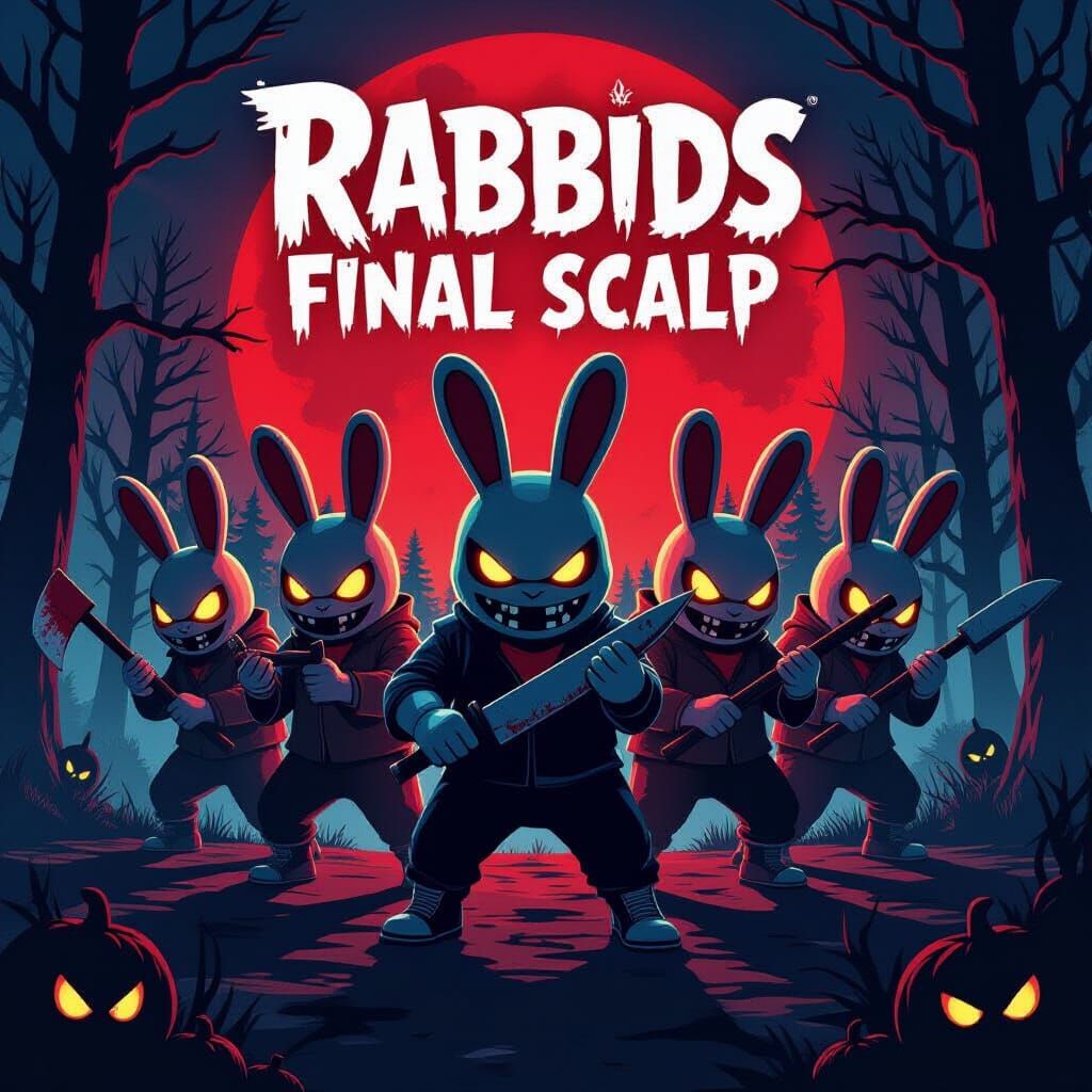 Rabbids Slasher Movie Poster: Menacing Villains