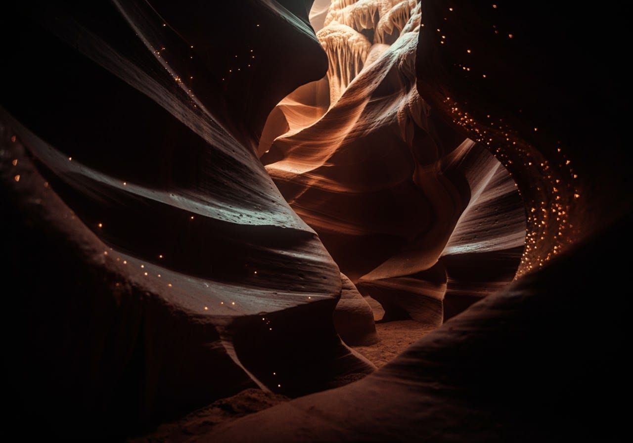 Detailed Cave Interior with Cinematic Lighting