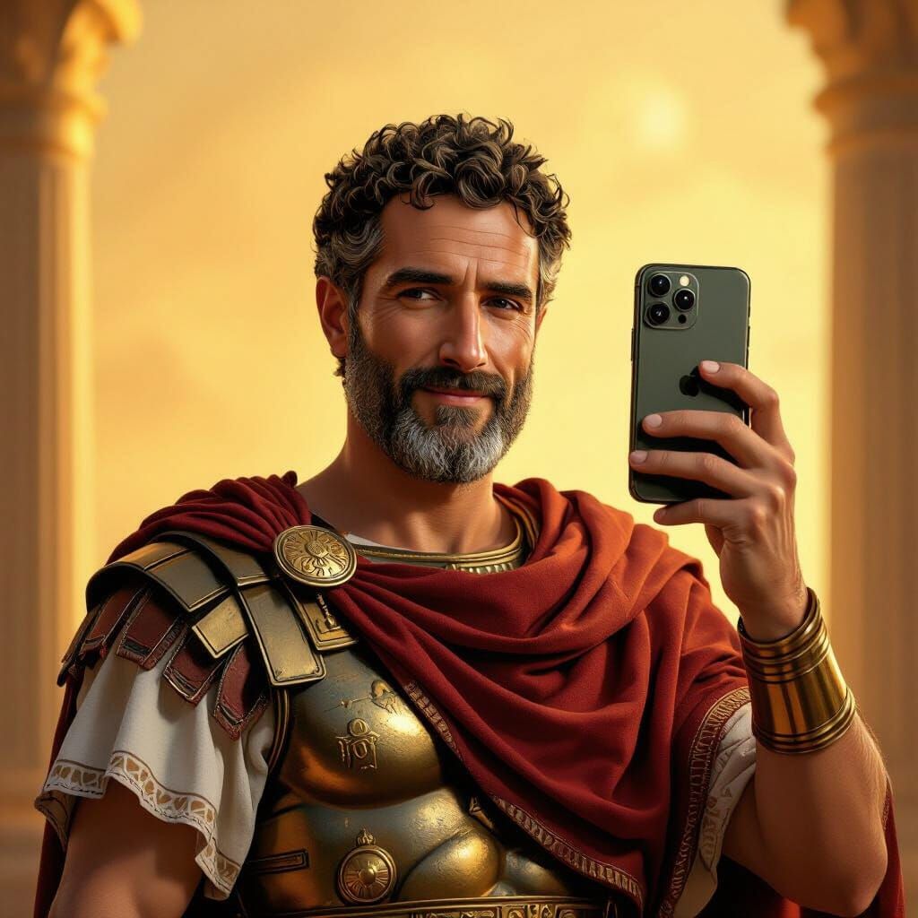 Marcus Aurelius Takes a Selfie: Hyperrealistic Portrait