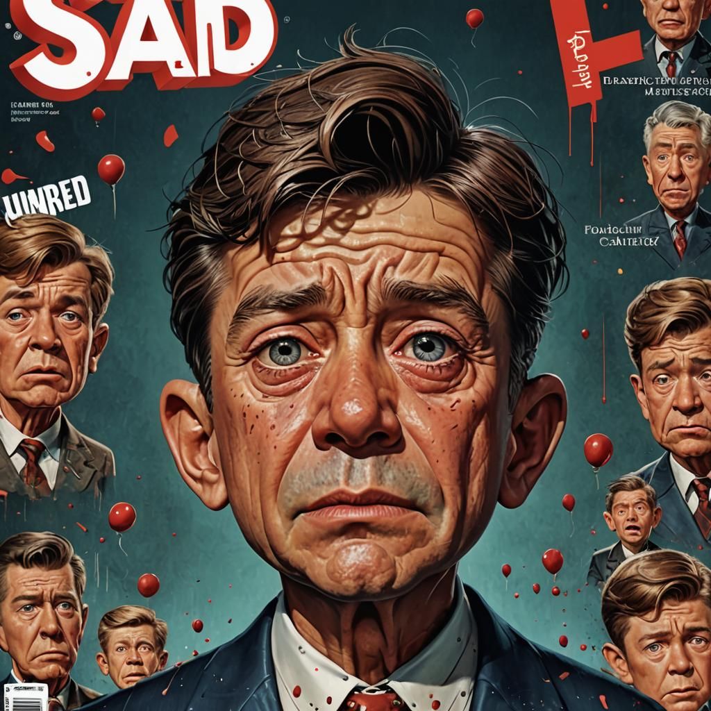 Alfred E. Neuman Crying on Magazine Cover