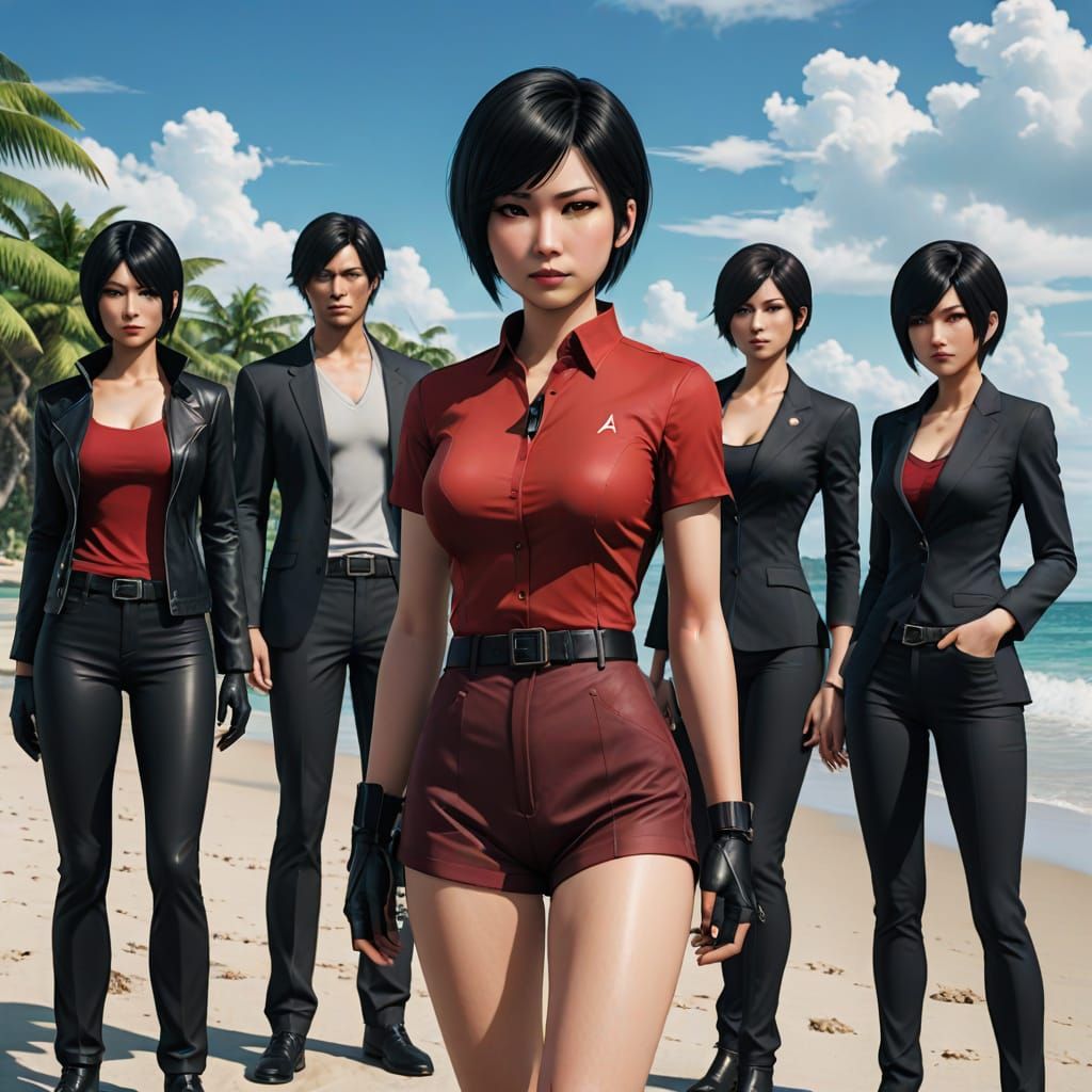 Ada Wong Group Photo on the Beach