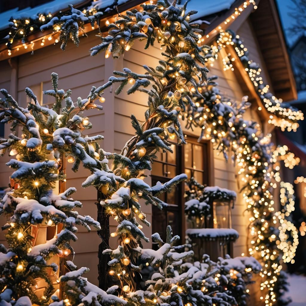 Christmas Lights Photography at Dusk with Bokeh