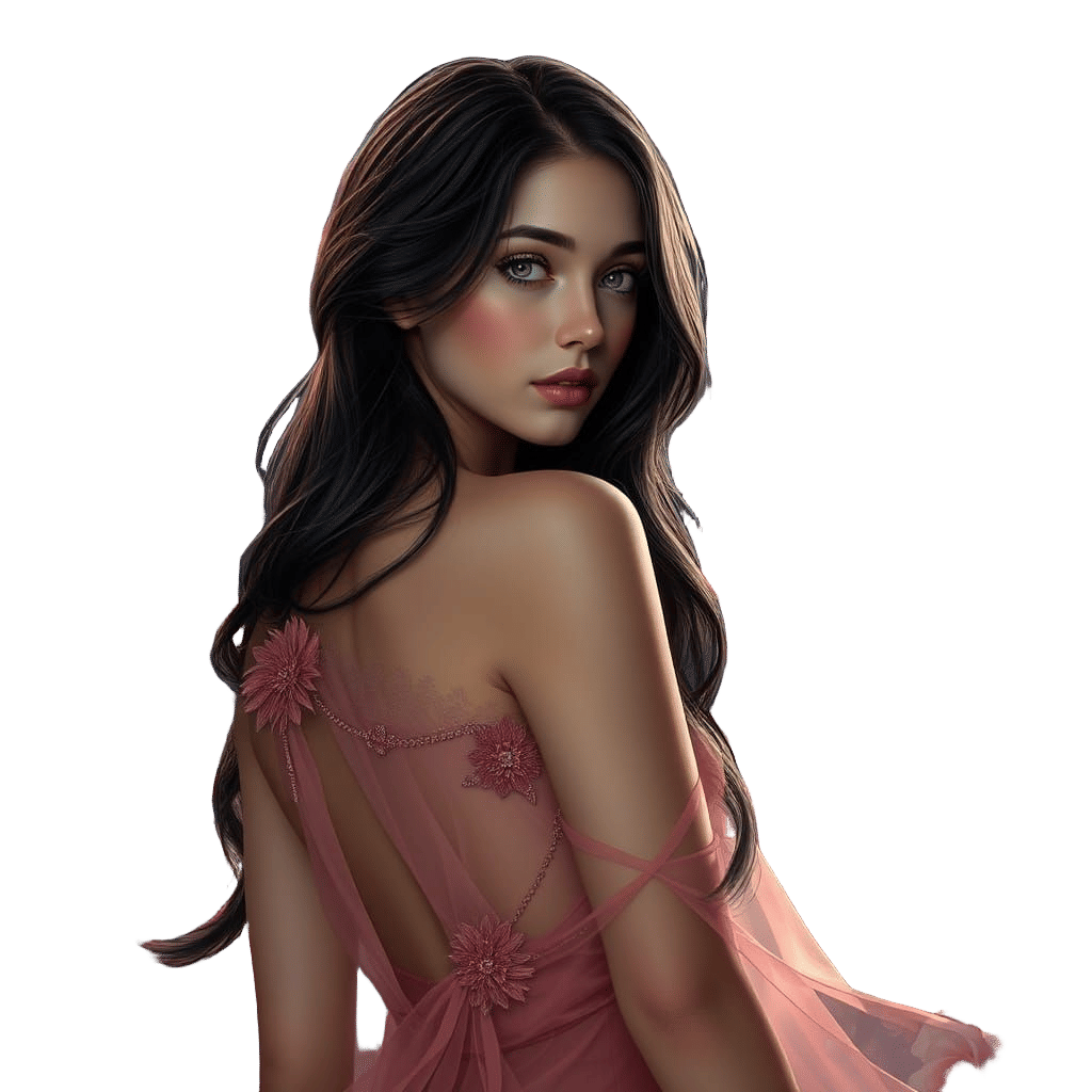 Dreamy Young Woman Under Starry Night Sky