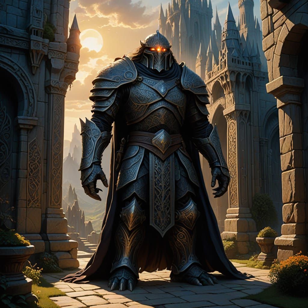Majestic Stone Golem Guards Minas Tirith in Detailed Matte P...