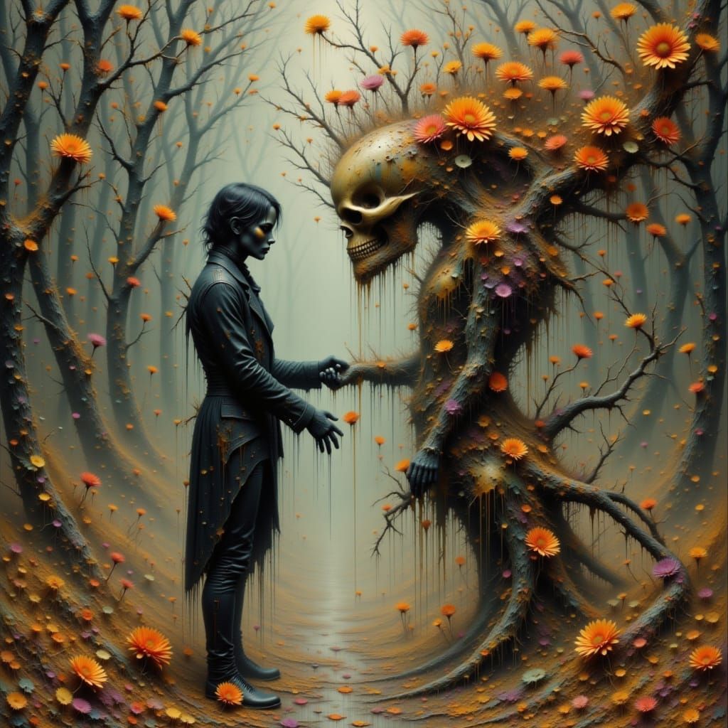 <lora:Abstract extra:1.0> <lora:whimsical dreamy:1.0> Walk in silence