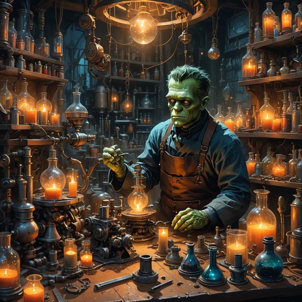 Baby Frankenstein's Laboratory: Fantasy Concept Art