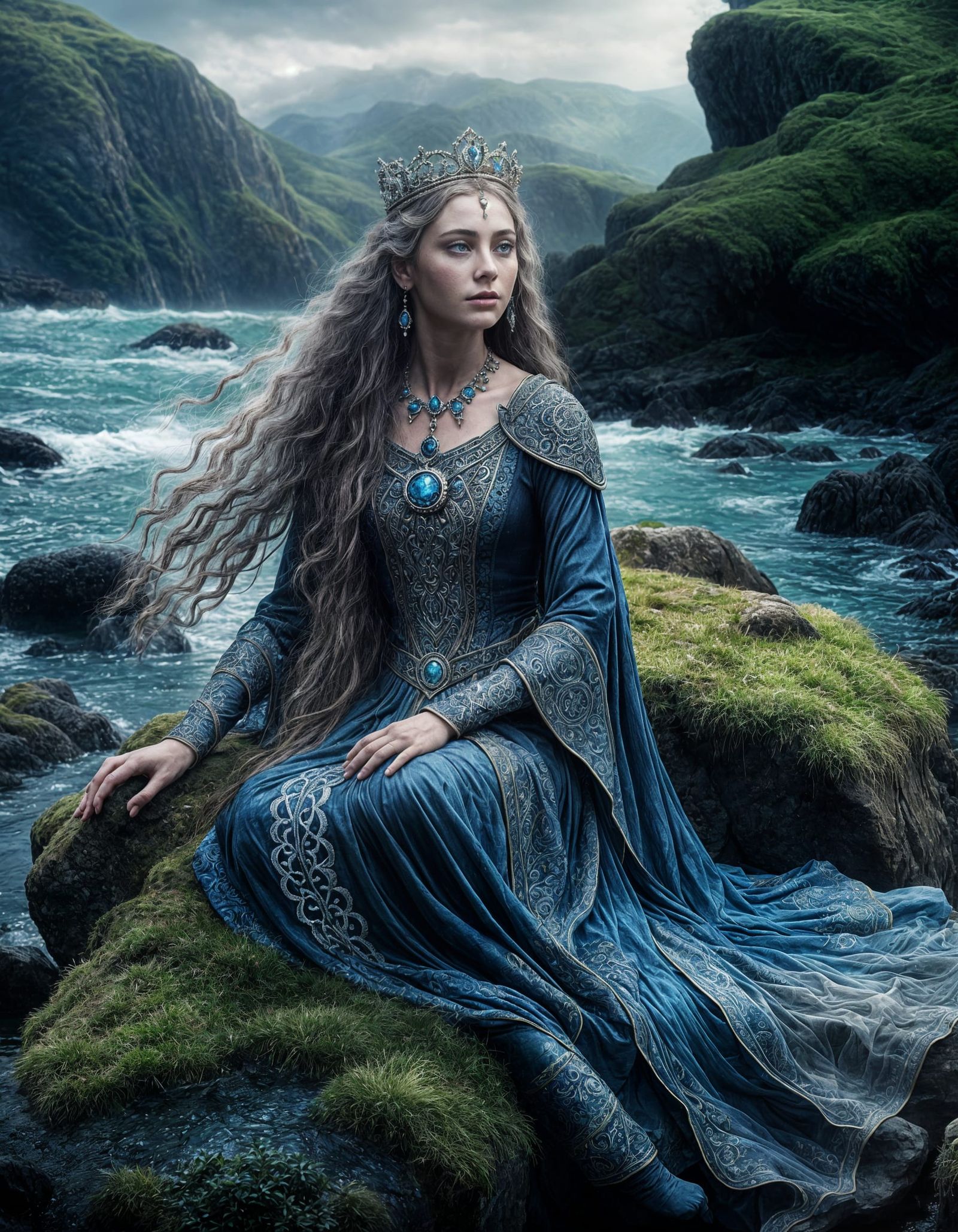 Mystical Water Queen Overlooking Her Kingdom