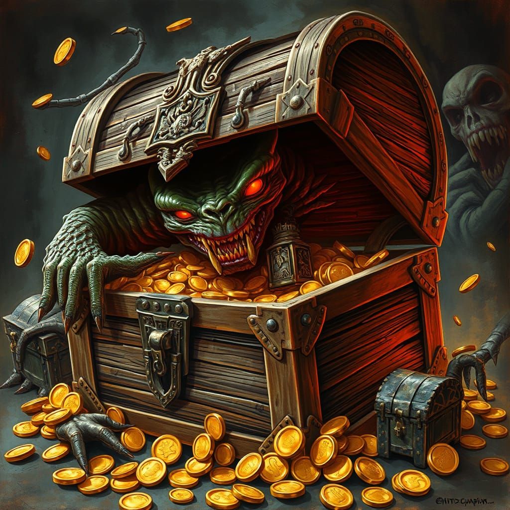 Dark Fantasy Treasure Chest Monster Unleashed