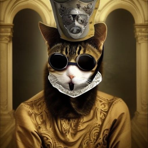 Cat in Plague Doctor Mask: Digital Matte Painting