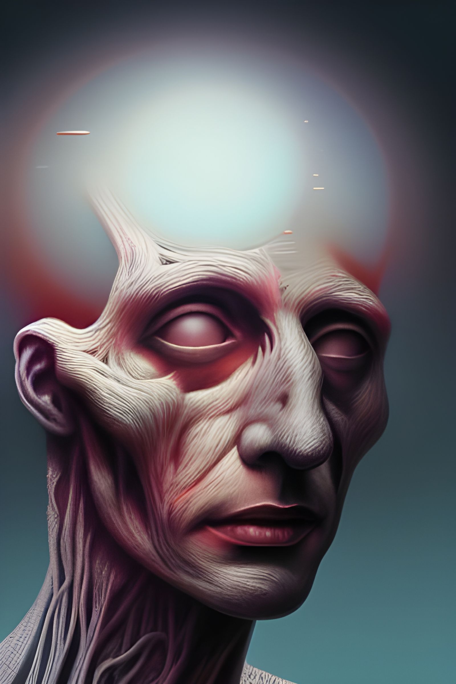 Realistic Data Brain Bust Inspired by Beksiński