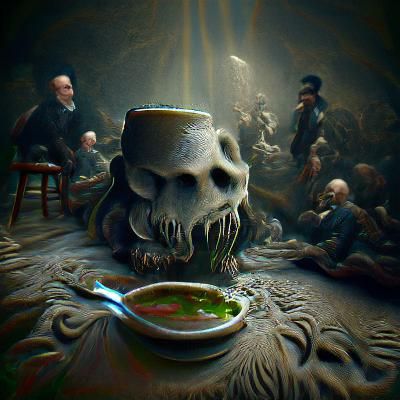 Sinister Skull Soup: 3D Rendered Horror Art