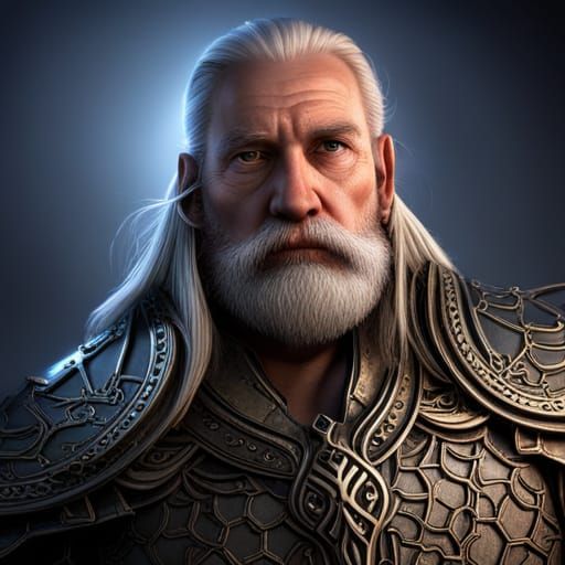 Powerful Armored Dwarf with Glowing Runes