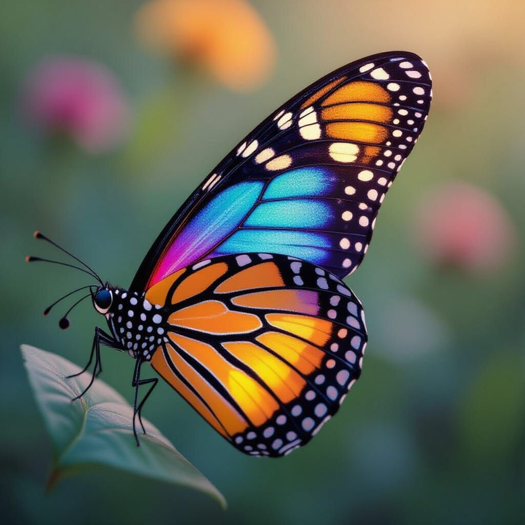Rainbow Butterfly Wing Digital Art