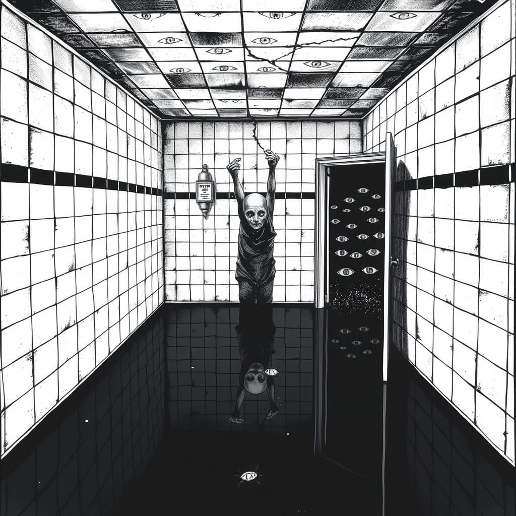 Surreal Dark Fantasy Room in the Style of Junji Ito Manga