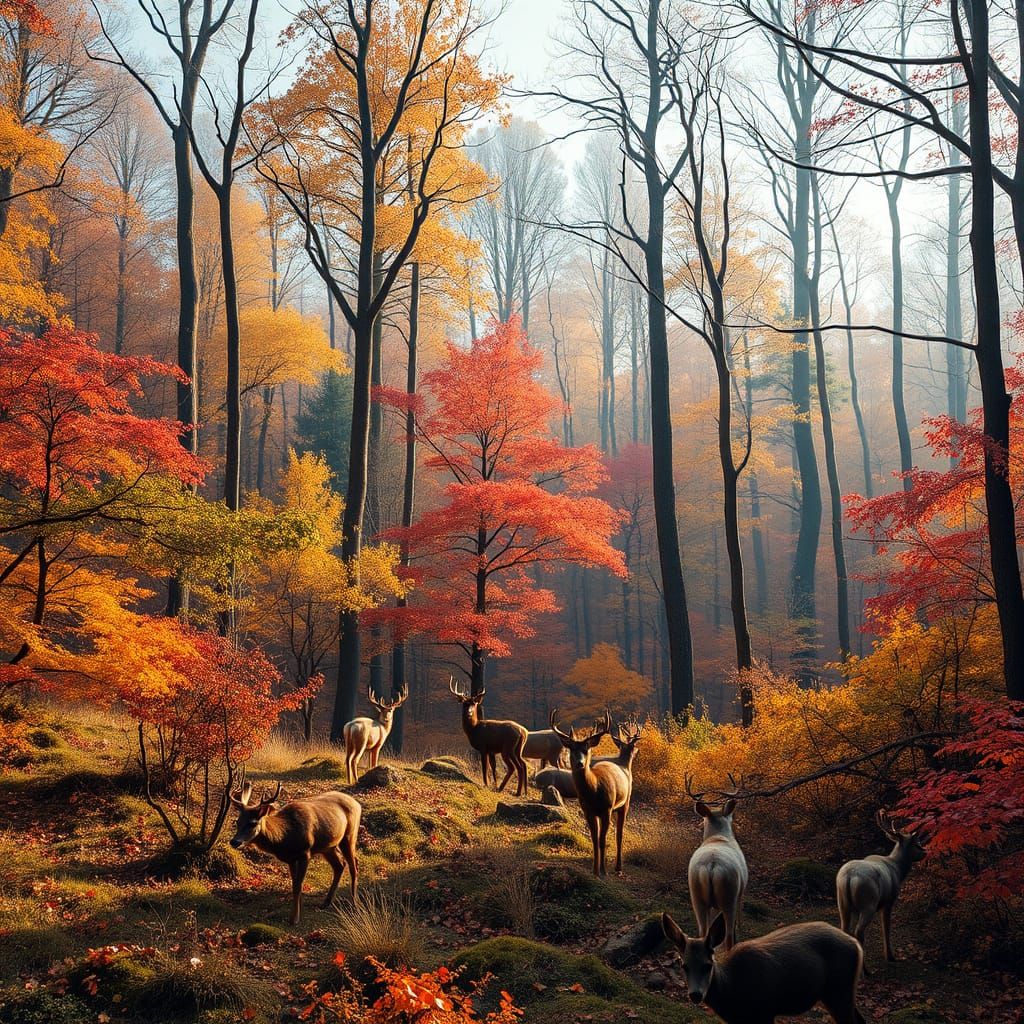 Autumnal Forest of Wonders in Hyperrealistic HDR