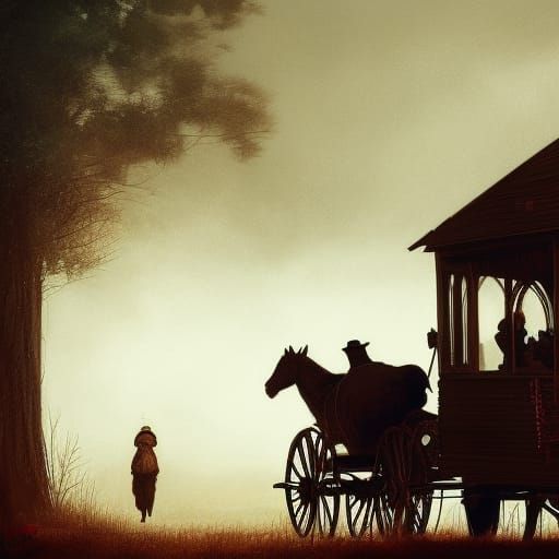 Sinister Amish Horse and Buggy in Shipshewana