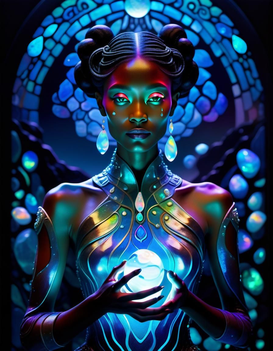 Opal Garden at Twilight: Bioluminescent Beauty