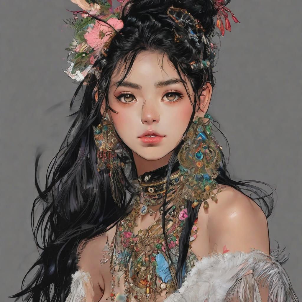 Anime Ballerina Neko Girl on Pacific Island