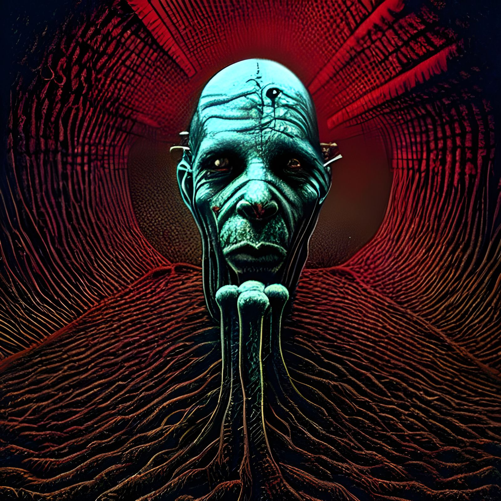 Cronenberg Selfie in Beksinski and Mumford Style