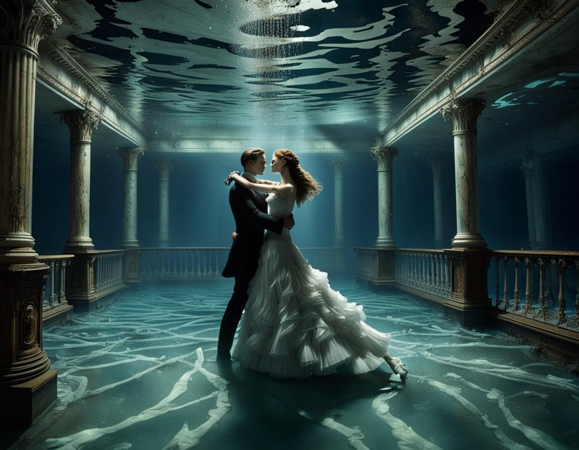 Sunken Titanic Ballroom: A Ghostly Underwater Dance