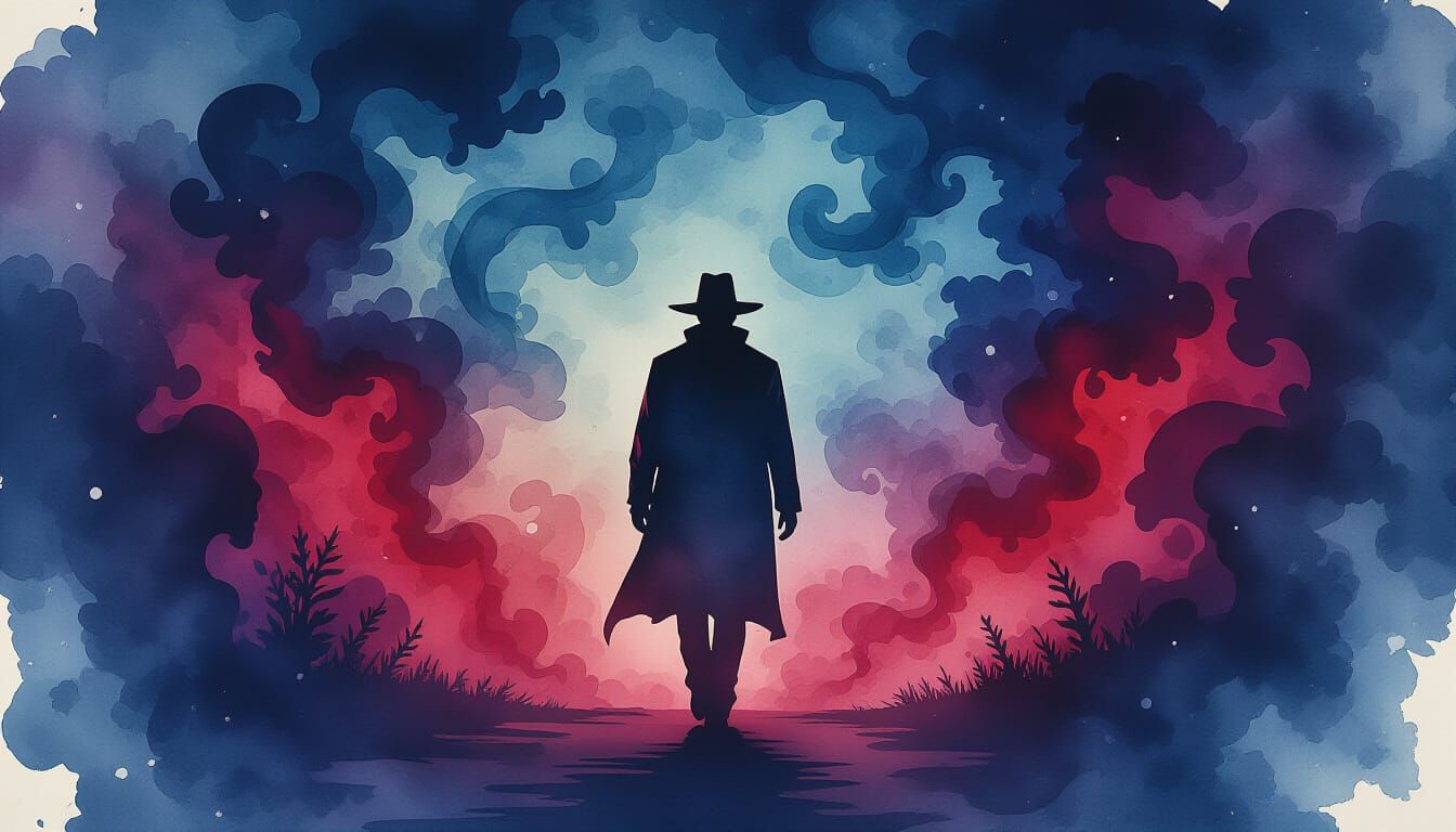 Freddie Kruger in Swirling Surrealist Landscape