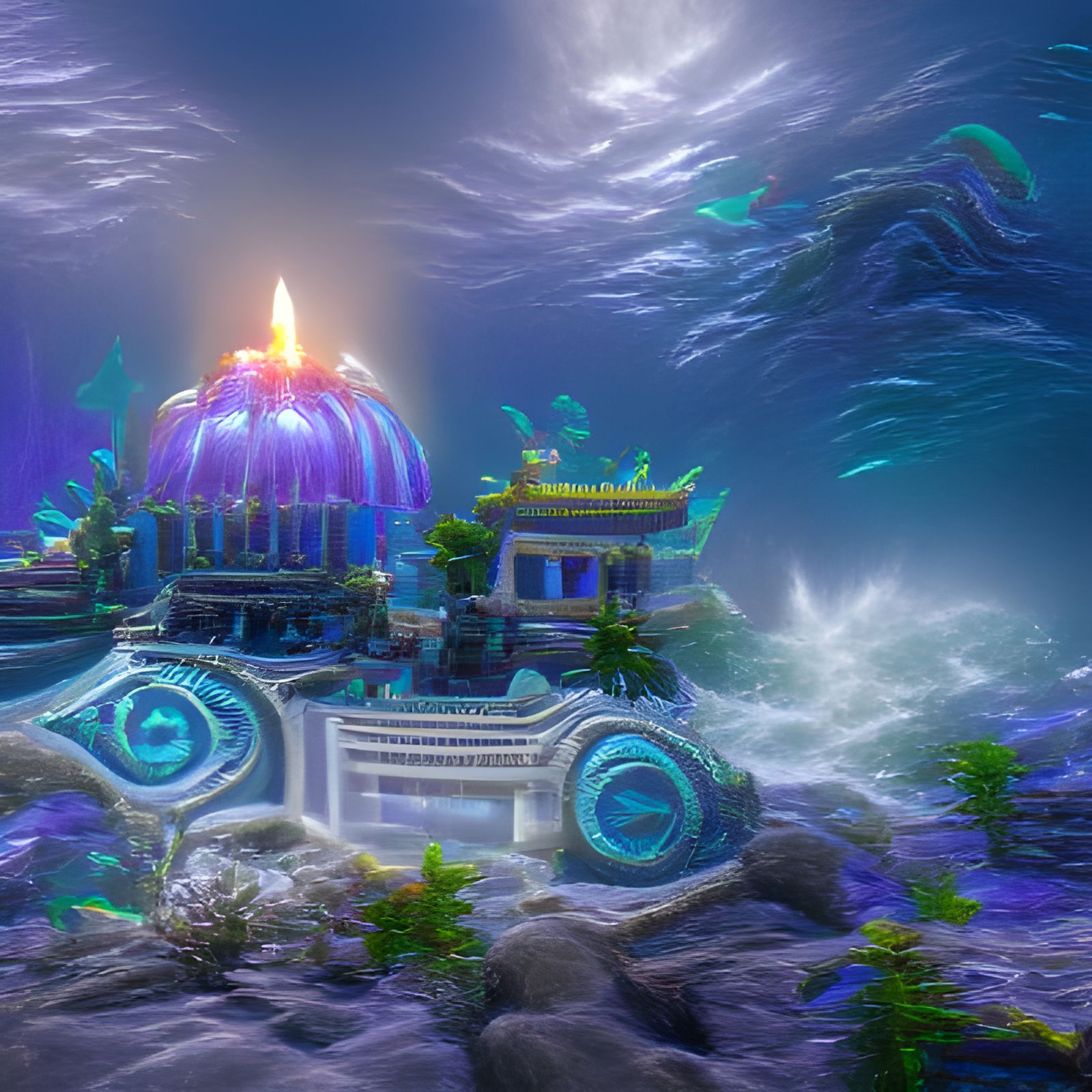 Oceanic Mystic Temple in 8K Resolution