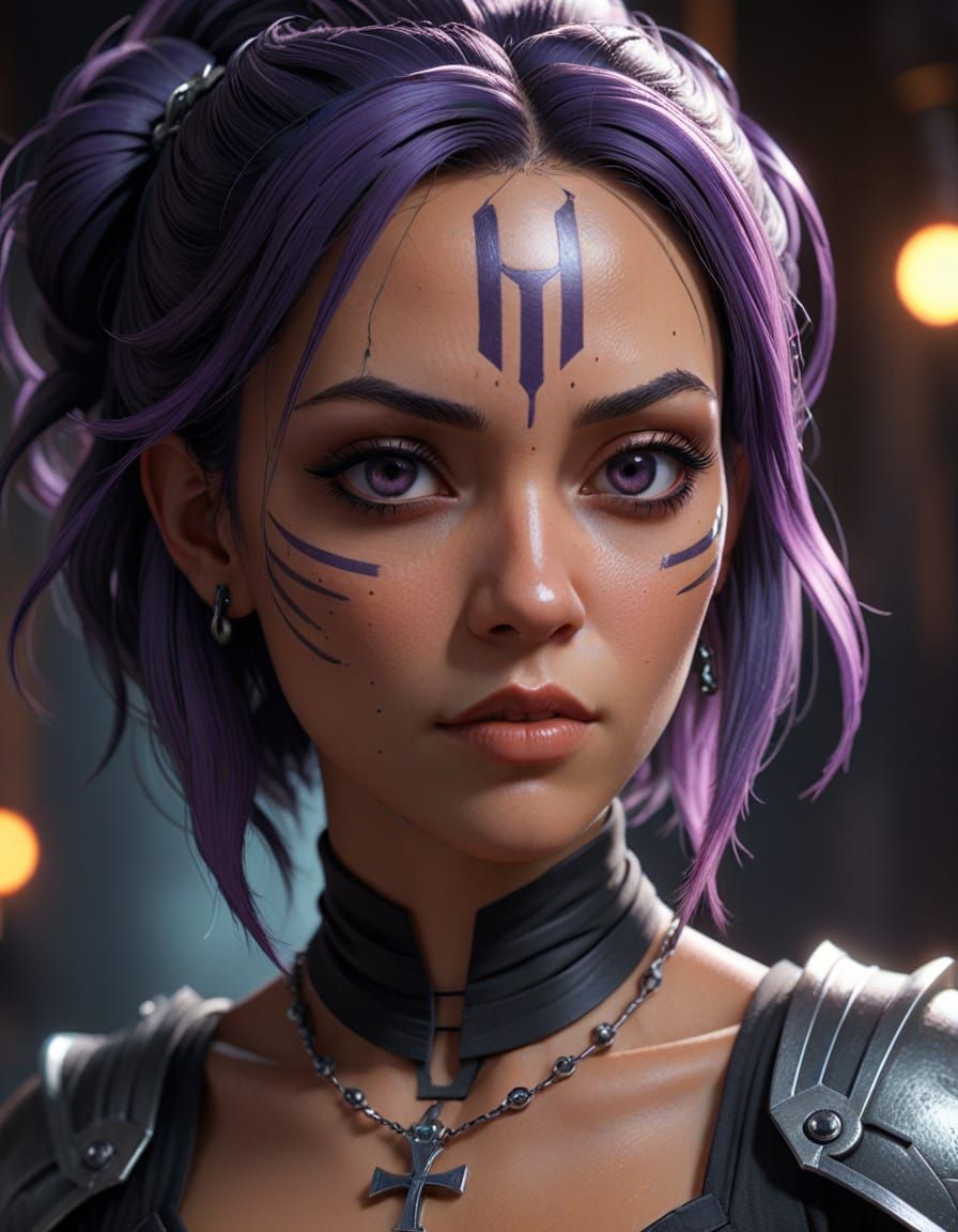 Ahsoka Tano as Perky Goth Anime Steampunk Art