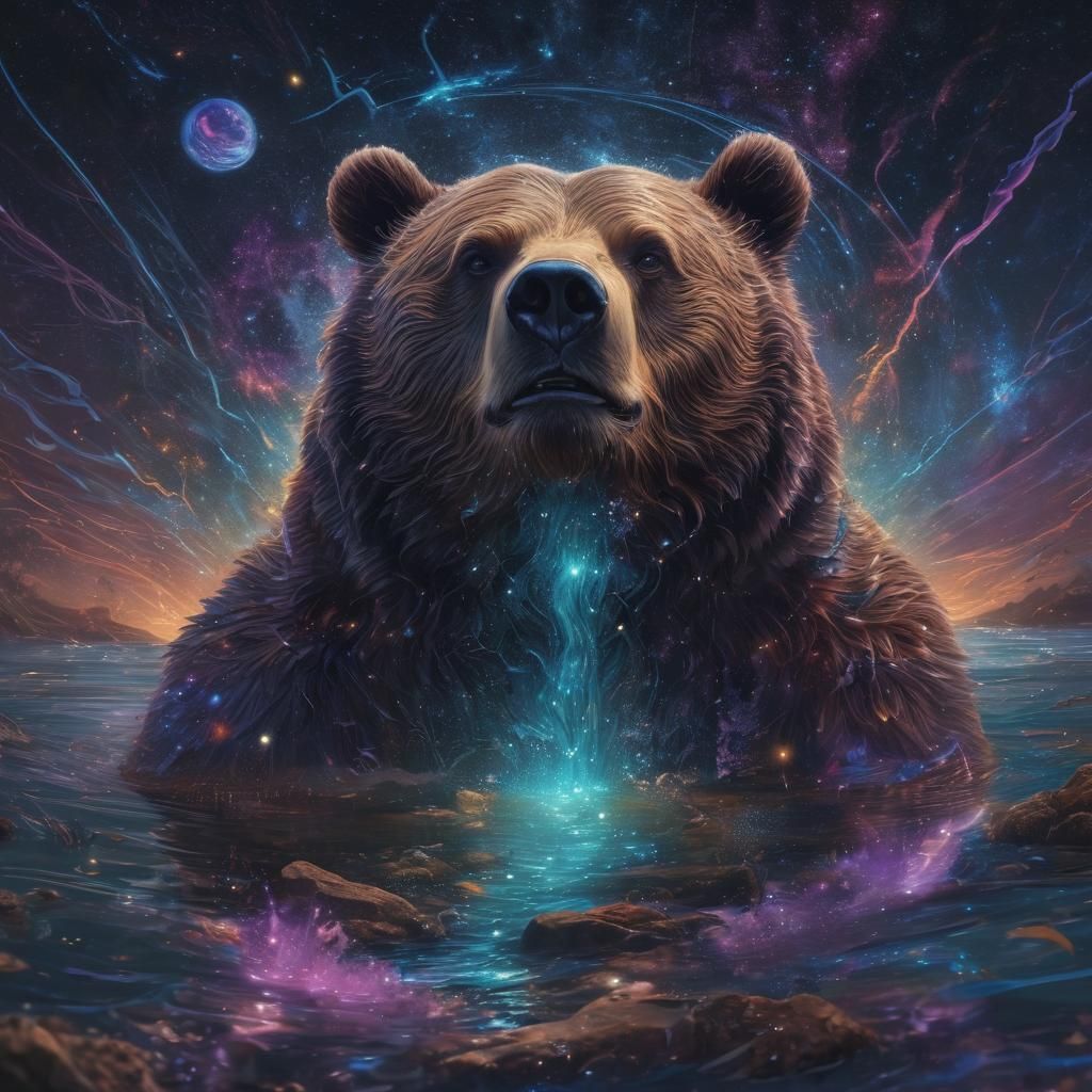 Cosmic Rivers and Fields: Holographic Astral Illustration