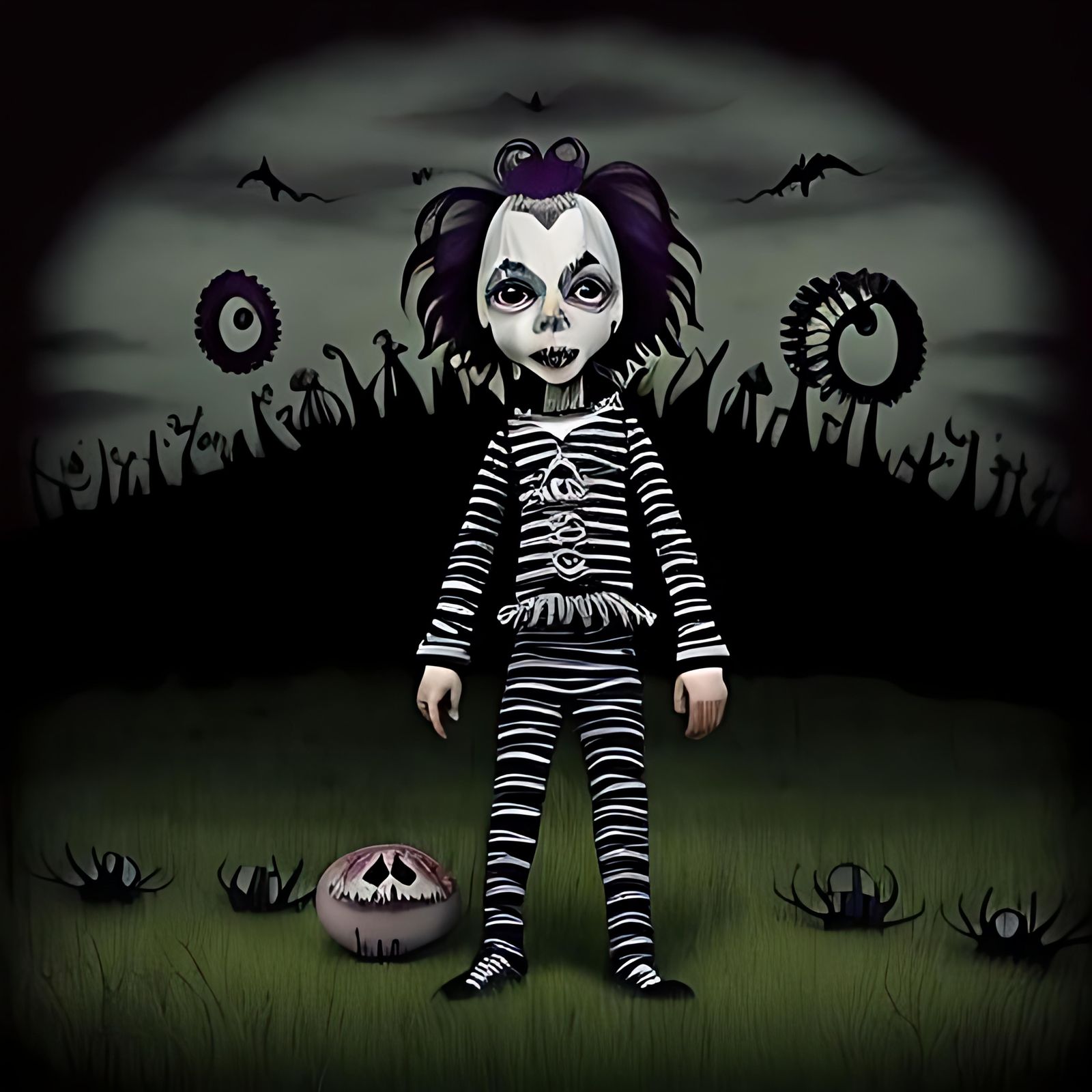 Horror Peanuts in the Style of Tim Burton