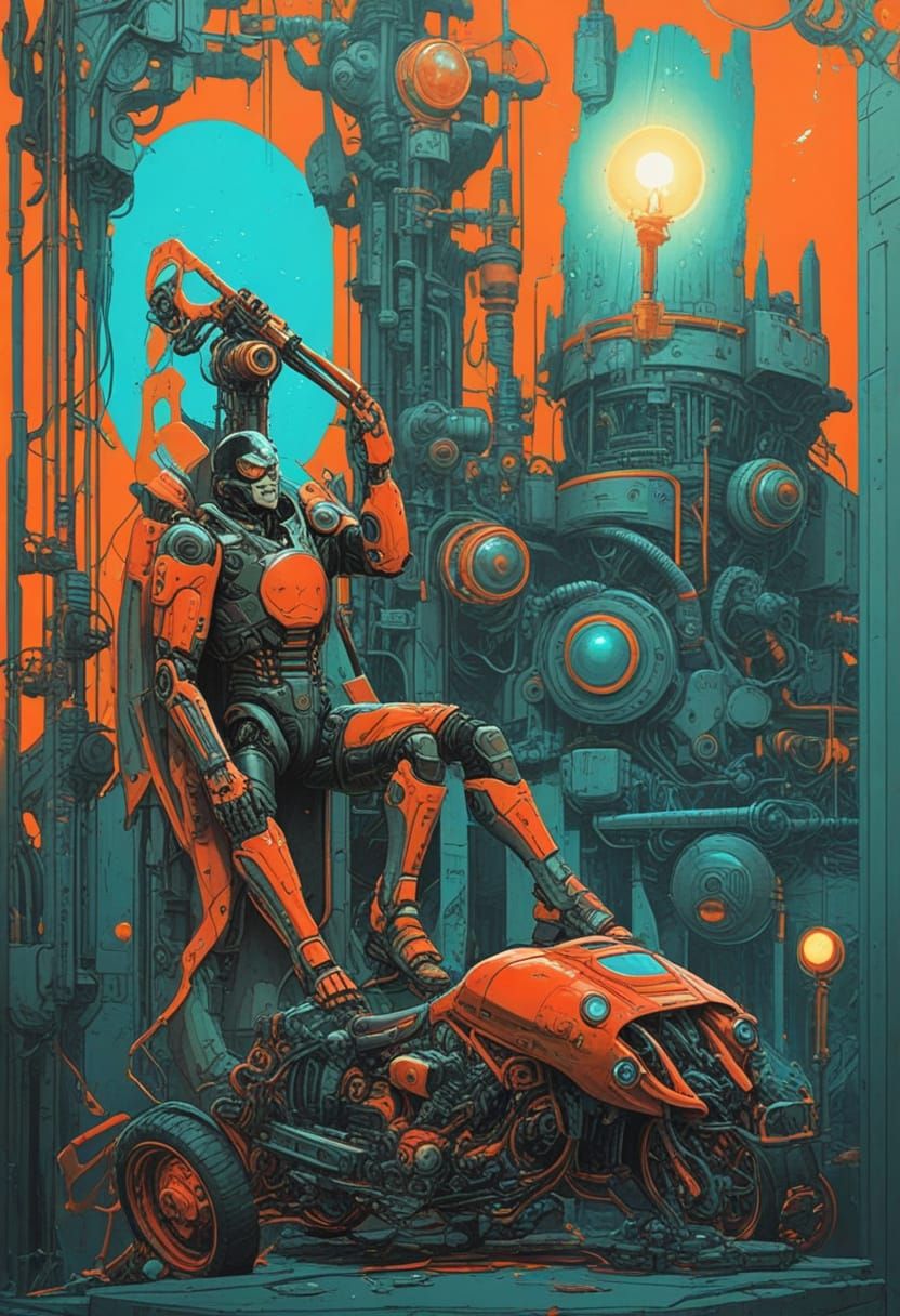 Surreal Metallic Machines with Artificial Sparks