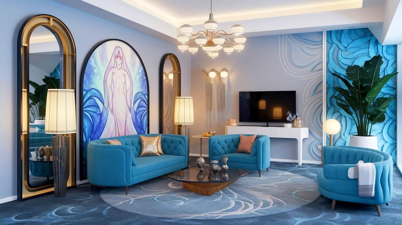 Ethereal Characters in Art Nouveau Style 3D Render