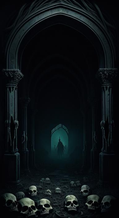 Gruesome Bone Portal in Dark Fantasy Style