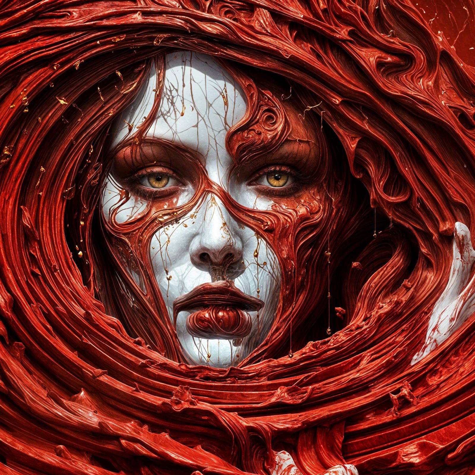 Surreal Baroque Marble Meltdown in 3D Cinematic Style