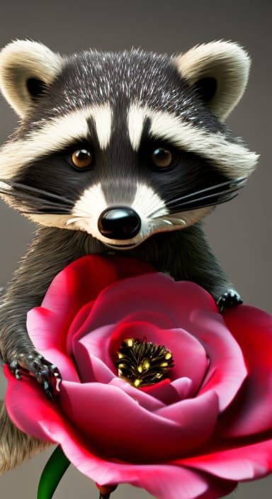 Raccoon and Rose