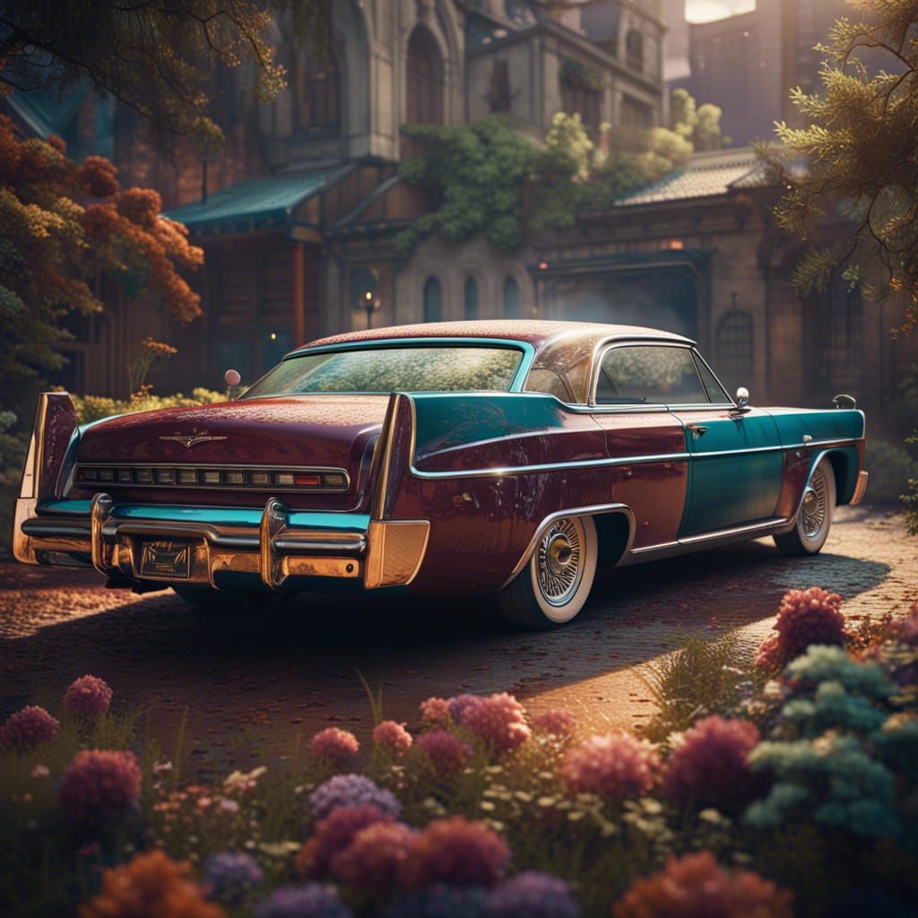 Retro Chrysler 300C Close-Up: Detailed Matte Painting