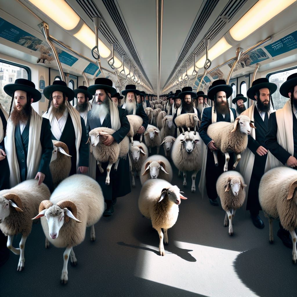 Hasidic Celebration on Jerusalem Light Rail