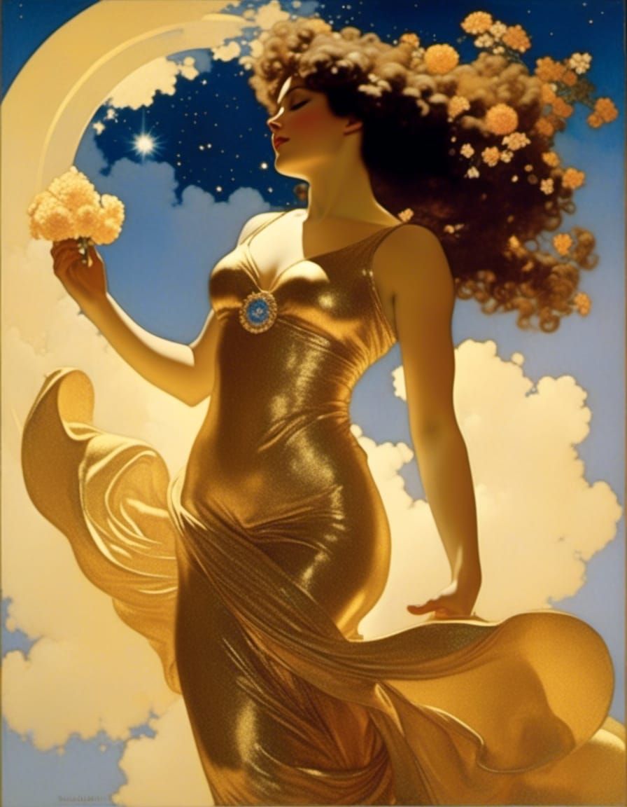 Flamenco Dancer in a Celestial Dreamscape, Symbolist Style