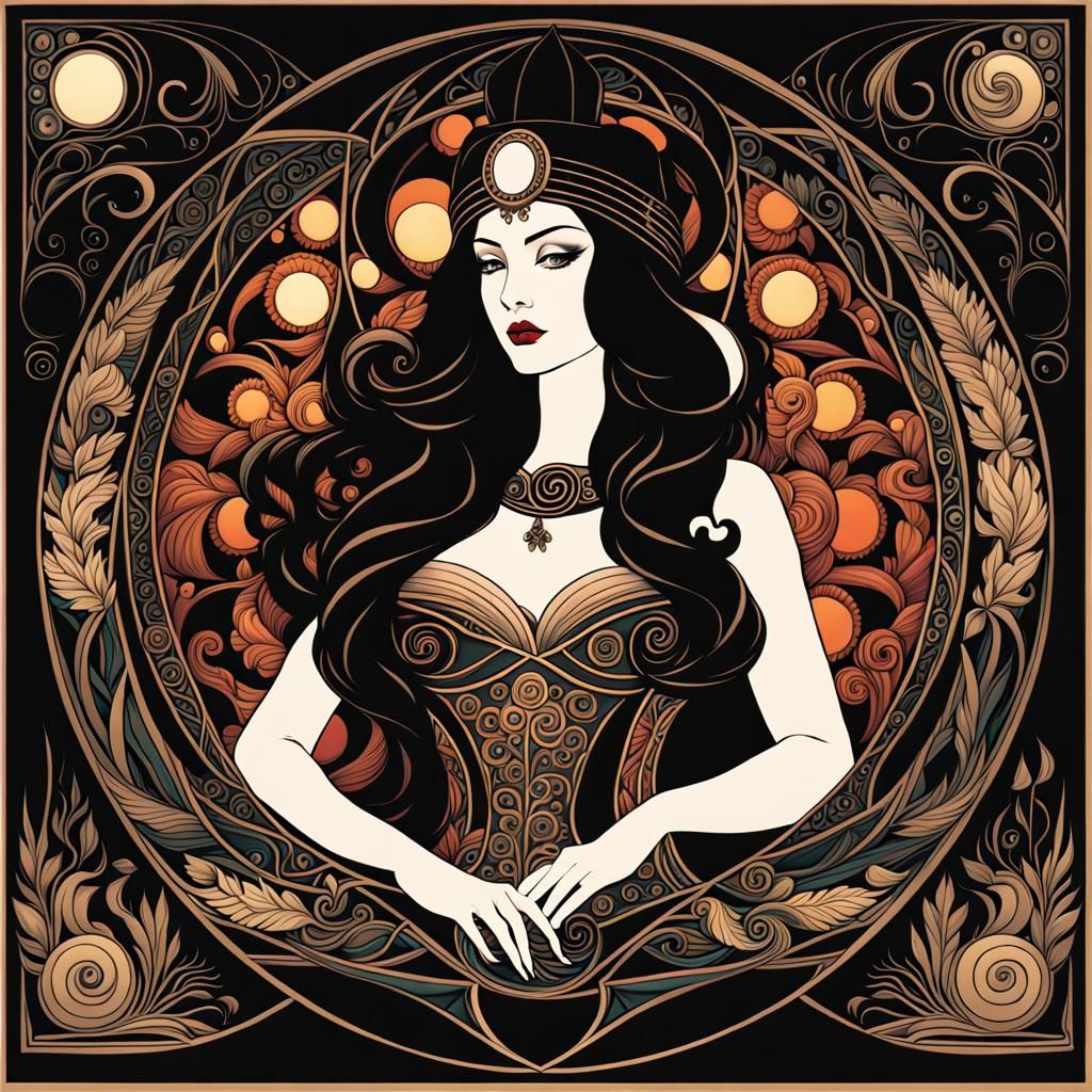 Gothic Goddess: A Cel-Shaded Digital Illustration