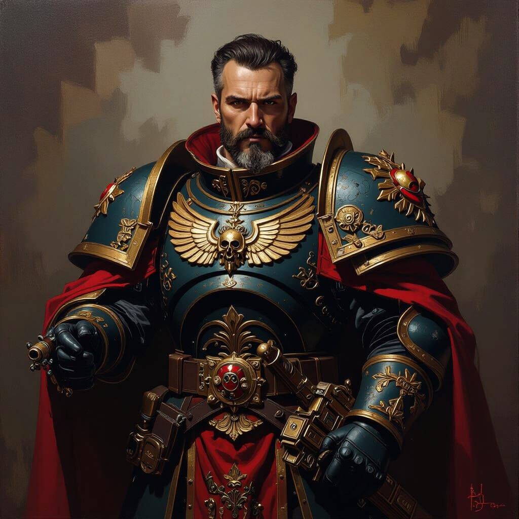 Warhammer 40k Noble in Oil Portrait Style