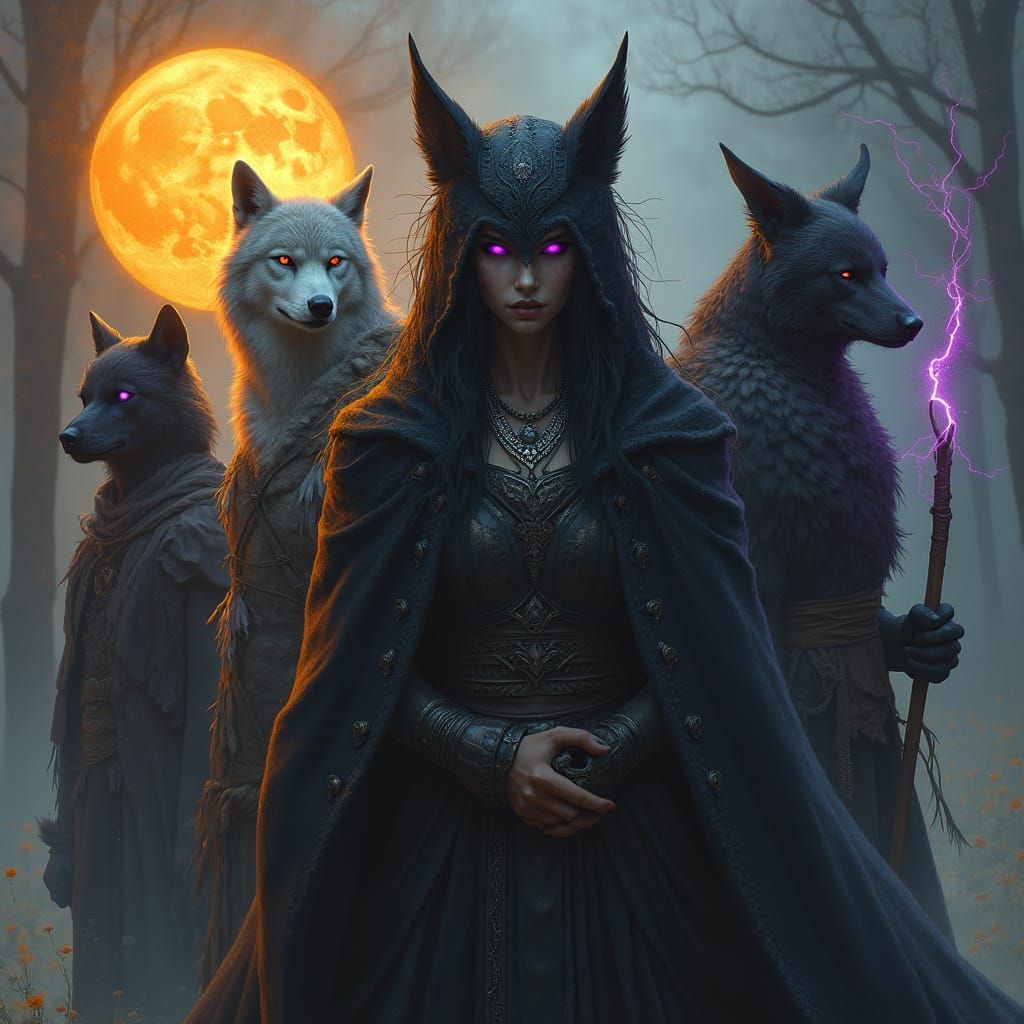 Mythical Creatures and Viking Warrior in Sinister Style