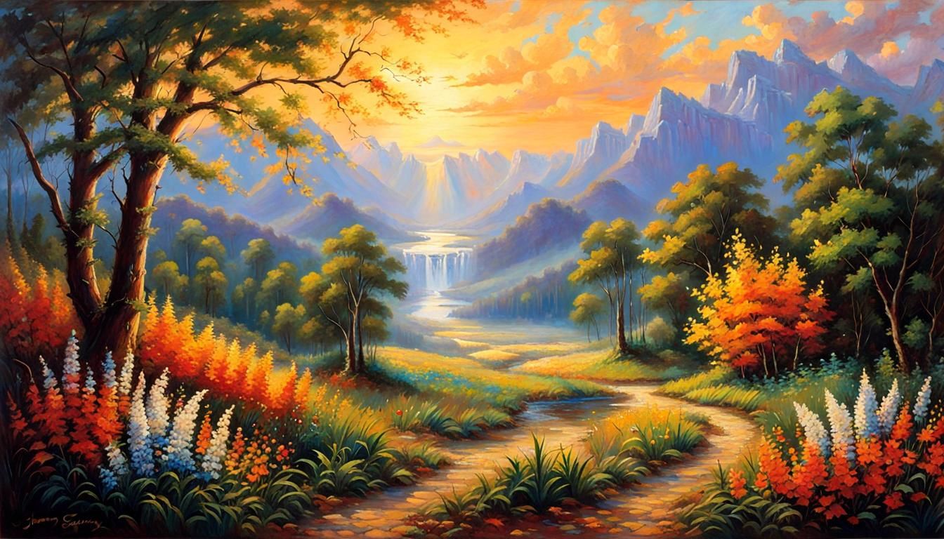 Blessings of Faith: An Oil Painting in Gurney Style