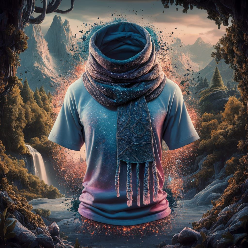 Fantasy Scarf T-Shirt Design in Unreal Engine 5