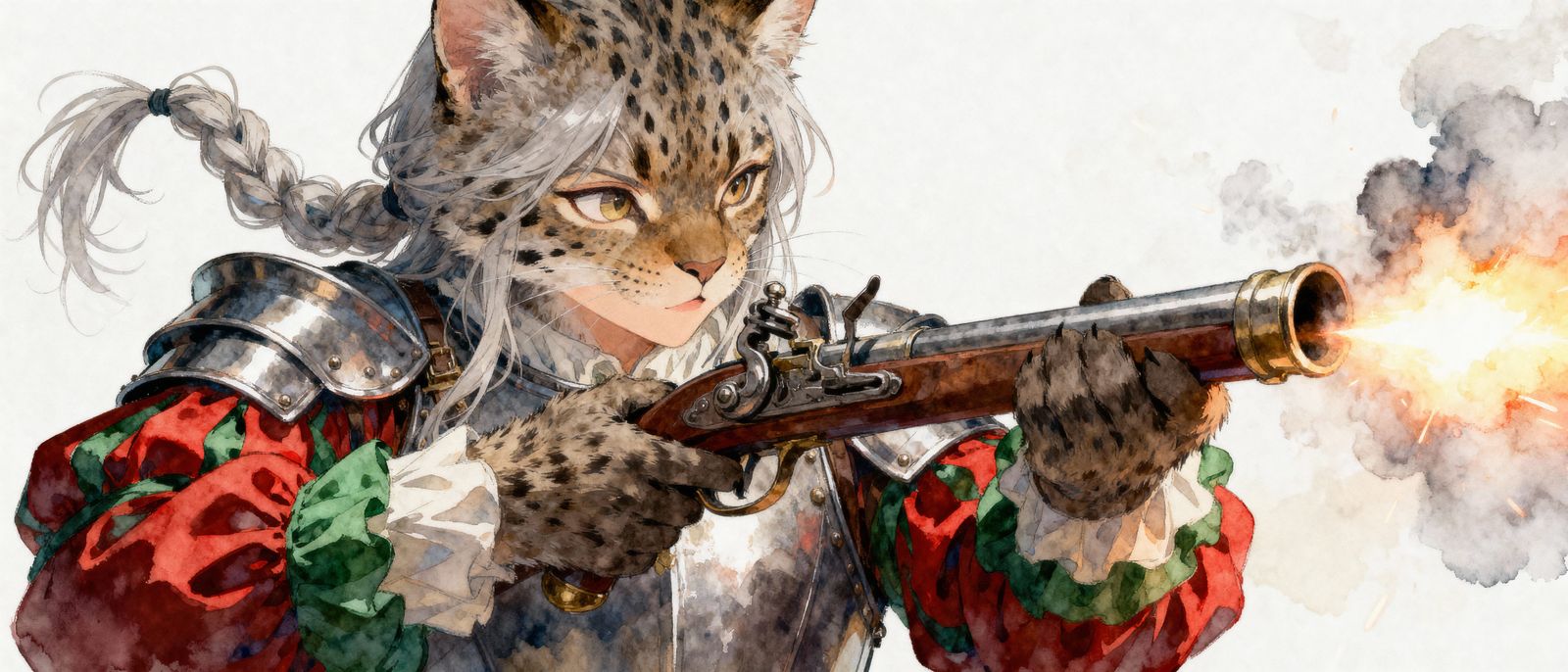 Anime Lynx with Flintlock Musket