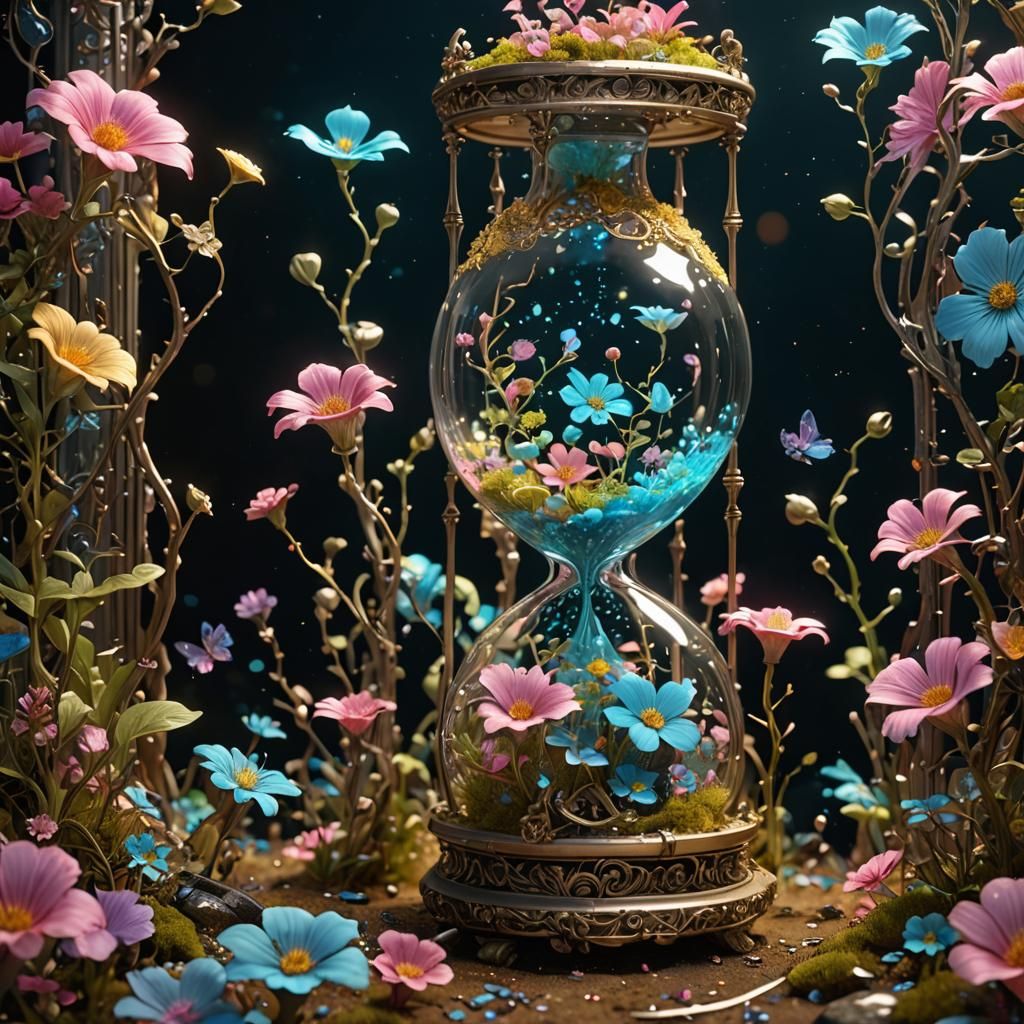 Bioluminescent Flowers in Hourglass Ecosystem